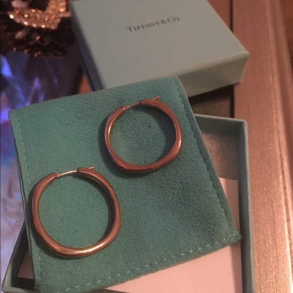 Tiffany & Co Sterling Thick Hoop Earrings