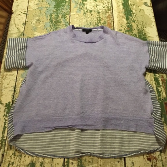 Jcrew Mixed fabric top