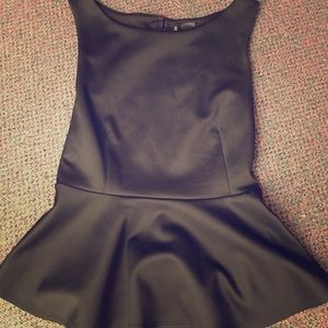 Black peplum tank top