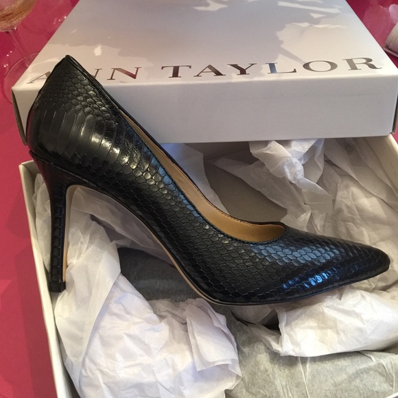 Ann Taylor Norah pointy heel black pump