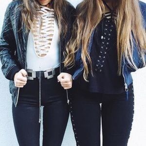 LF White Laceup Bodysuit