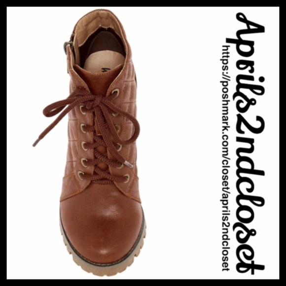 ❗️1-HOUR SALE❗️BOOTS Vegan Leather Lace Up Heeled - Picture 2 of 4