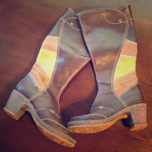 Josef Seibel multi-tone, calf-length leather boots