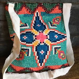 Vintage embroidered tapestry crossbody bag purse