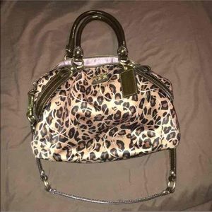 RARE Cheetah print Coach Satin Handbag