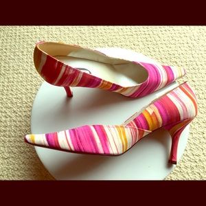 J. Renee Heels Multicolor Pink White Orange Size:9