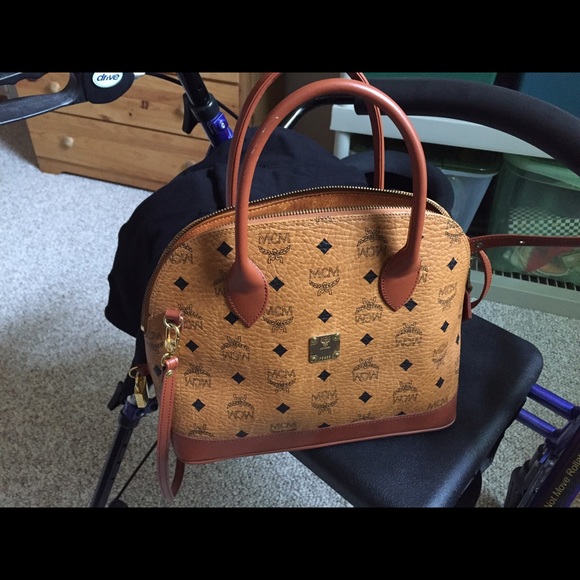 MCM ladies bag with handles and shoulder strap