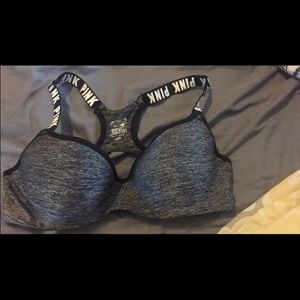 Pink padded sports bra