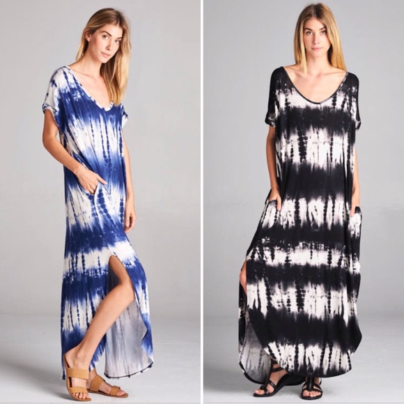 ❗️LAST❗️ Oversized Slouch Maxi Dress Side Slit - Picture 4 of 4