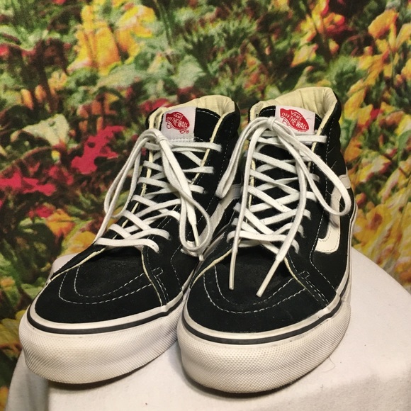 LOWEST PRICE! Black/White High Top Vans