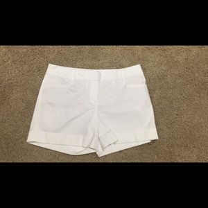 White 4" Express Dress shorts