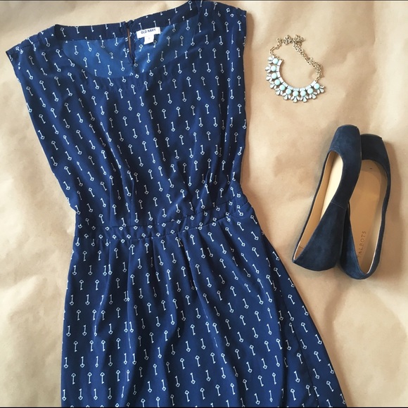 Old Navy Key Print Sleeveless Dress - size XS