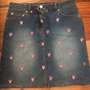 Lily Pulitzer Denim Skirt with Strawberries