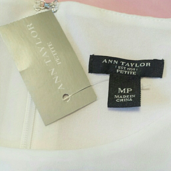 🚫Ann Taylor White & Purple Sleeveless Top - Picture 4 of 4