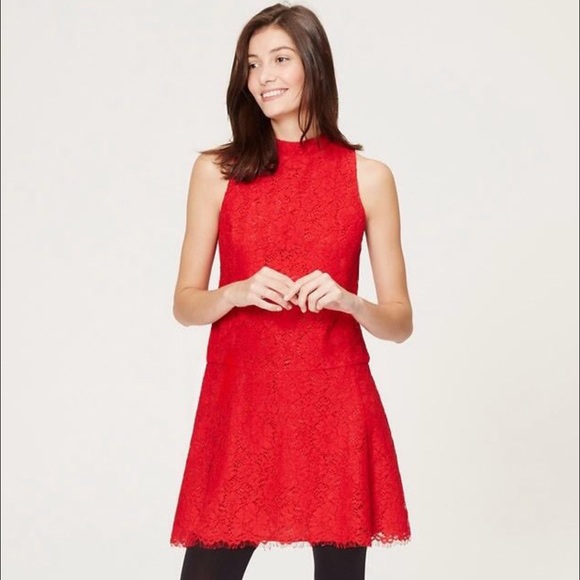 NWT Red Lace Loft Dress Size 6
