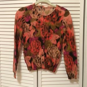 J. Crew patterned wool cardigan XS
