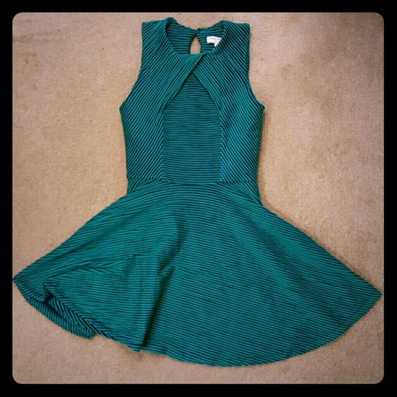Opening Ceremony Stripe Aqua Blue Stretchy Dress 2