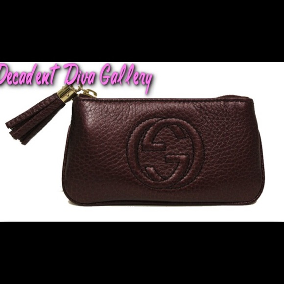 SOLD ON EBAY -Gucci Soho Burgundy Leather Tassel C - Picture 1 of 3