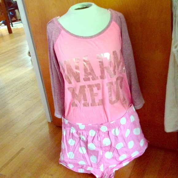 VS Pink pajama set (top and shorts)