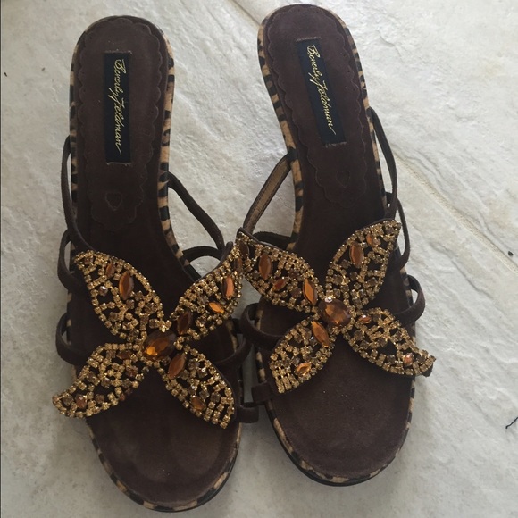 Beverly Feldman sparkling kitten heel sandal