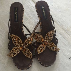 Beverly Feldman sparkling kitten heel sandal