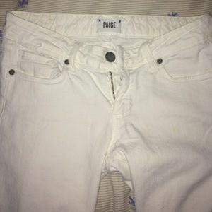 Paige white straight leg jeans