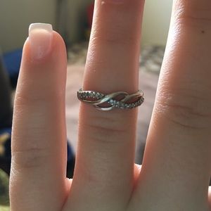 Zales - Silver ring with diamonds - Zales