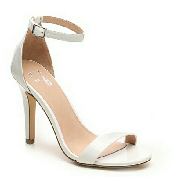 White Patent Single Strap Sandals