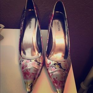 Metallic floral shoes
