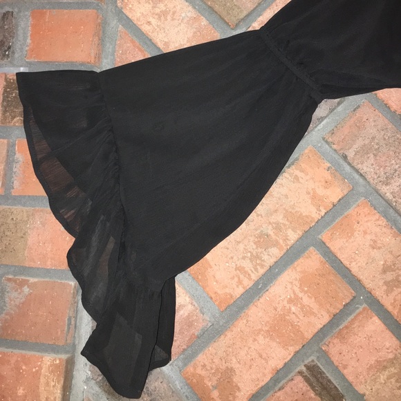 Black PaperDoll Dress with Flowing Sleeves - Picture 2 of 4