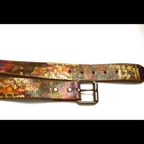 Hip hop leather belt