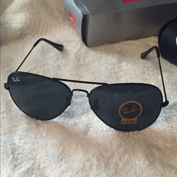NEW Ray Ban All Black Aviator RB3025