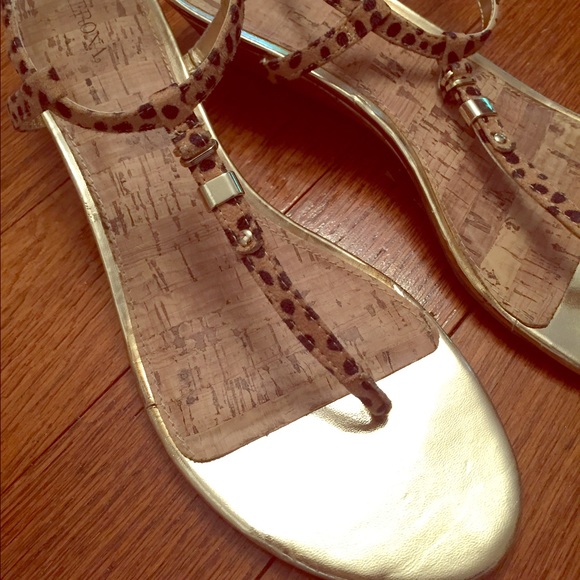 Leopard and gold sandals