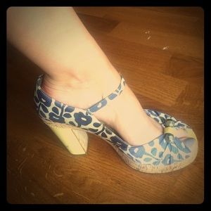 Marc Jacobs floral peep toe heels