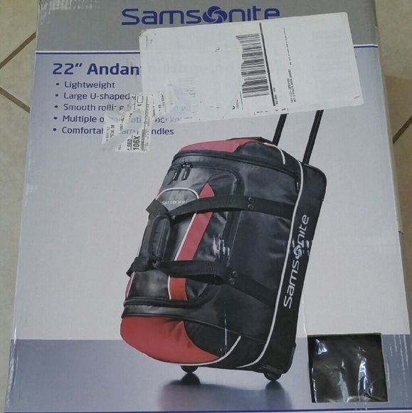Grey and Black Samsonite Wheeled Duffel