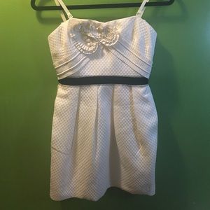 Bcbg strapless cream dress