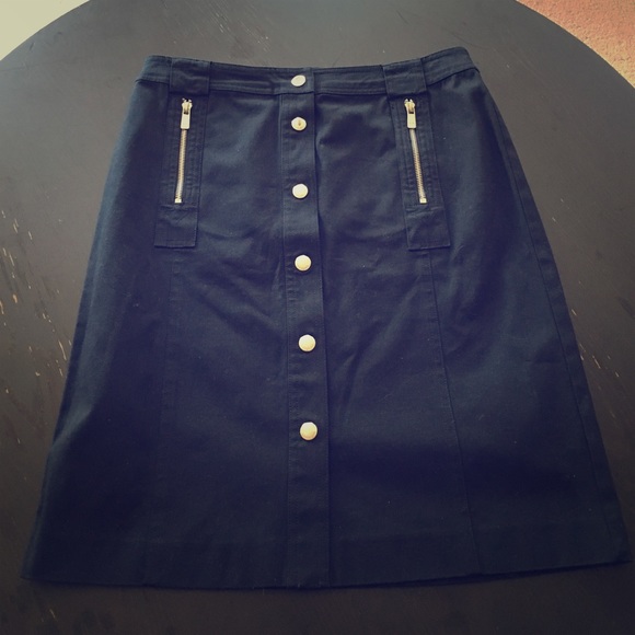 💥Michael Kors Black Pencil Skirt w/Snaps Sz 6💥