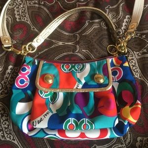 Multicolored coach cross body