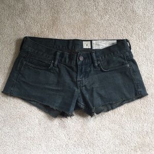 All Saints black denim shorts