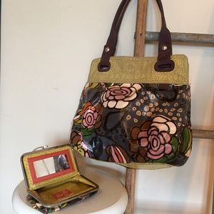 FOSSIL KEY-PER coated Purse w/ matching clutch