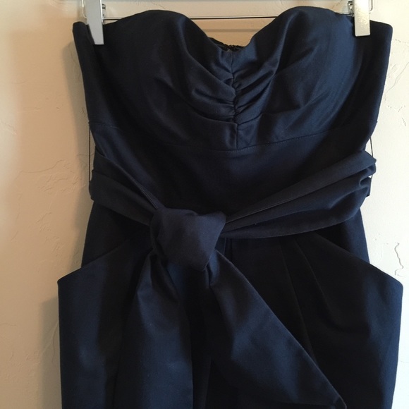 Navy strapless Suzi Chin dress - Picture 2 of 5