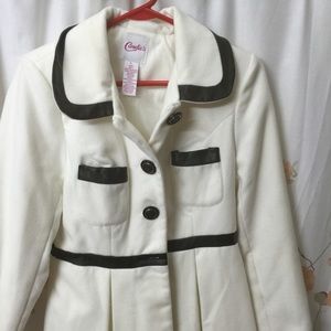 Beautiful white candies peplum winter dress coat!