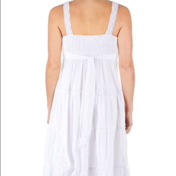 White Lace Klozlyne Ruffle Dress with Tie Back - Picture 2 of 4