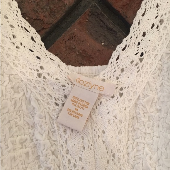 White Lace Klozlyne Ruffle Dress with Tie Back - Picture 4 of 4