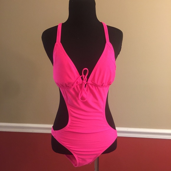 Hot pink one piece swimsuit