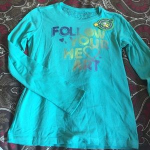 Blue "follow your heart" life is good long sleeve