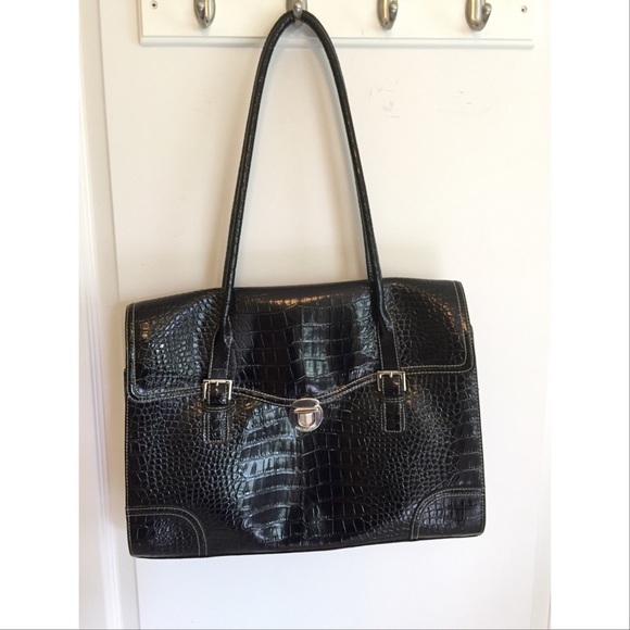 Liz Claiborne Black Crocodile Bag