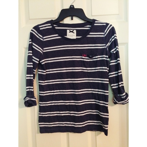 Gilly Hicks Navy & White Striped Tee