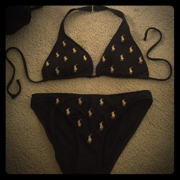 Black and gold Ralph Laurent swimsuit bottoms