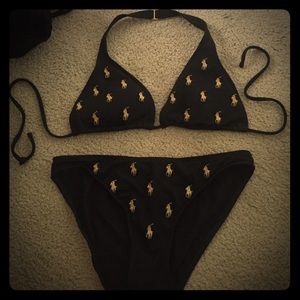 Black and gold Ralph Laurent swimsuit bottoms